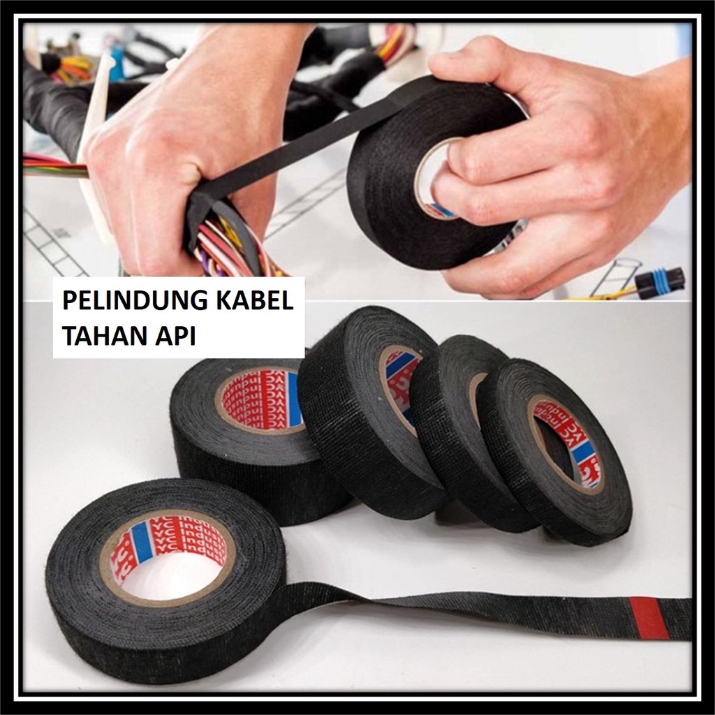 PROMO Lakban Isolasi Kain Flanel Tahan Api Adhesive Cloth Tape Heat-resistant 15 meter Tahan Panas P