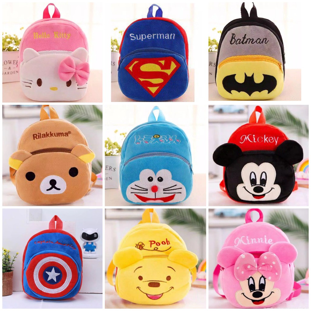 Tas ransel boneka karakter anak motif lucu backpack import Tas ransel boneka karakter anak motif lucu backpack import