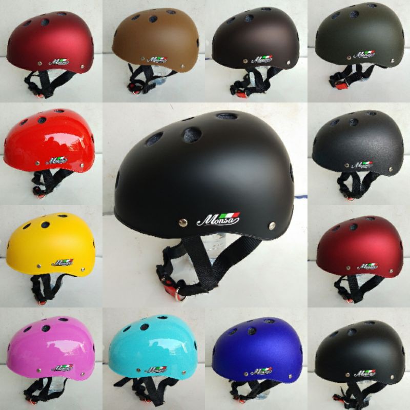 HELM SEPEDA GOWES MONSA POLOS, STOK SELALU READY