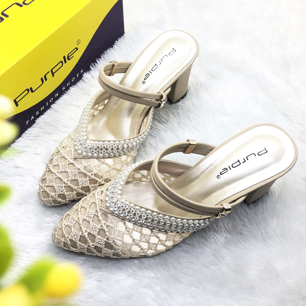 Sandal Brukat Heels  Pesta Wedding Claudia Series Premium Hak 7cm Terbaru