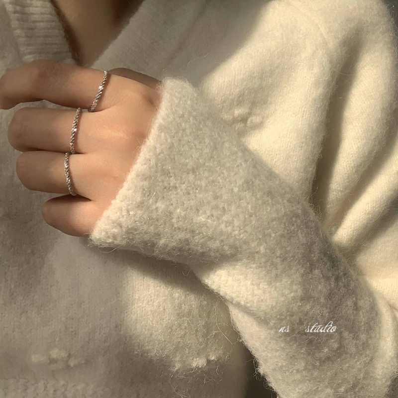 Cincin Jari Telunjuk Warna Silver Gaya Korea Untuk Wanita