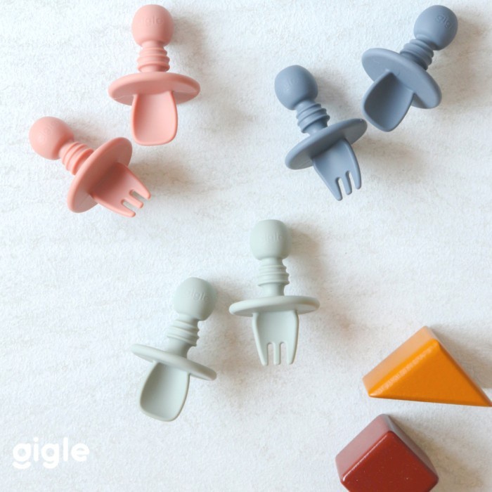 Gigle Anti Chocking Baby Spoon &amp; Fork Sendok Garpu Bayi Anti Tersedak