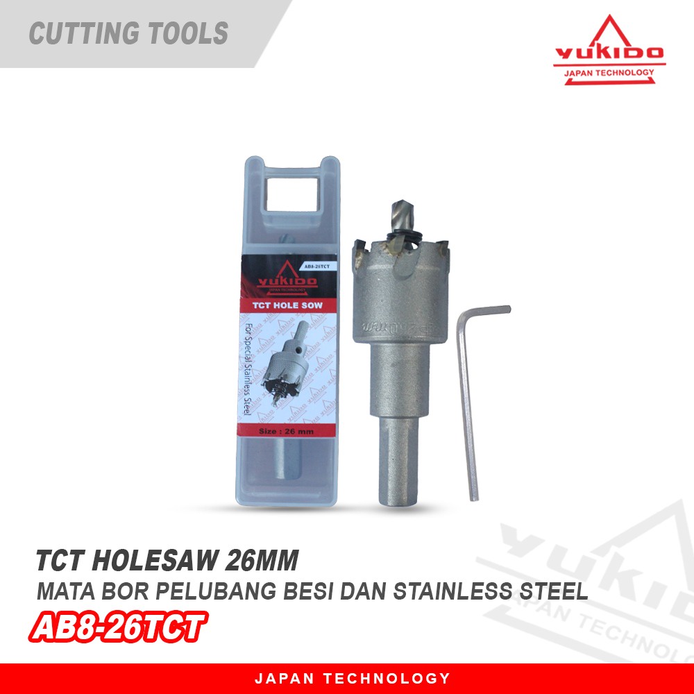 PROMO HOLE SAW PELUBANG BESI TCT 26mm - 100mm YUKIDO / MATA BOR BESI / ALAT PELUBANG BESI