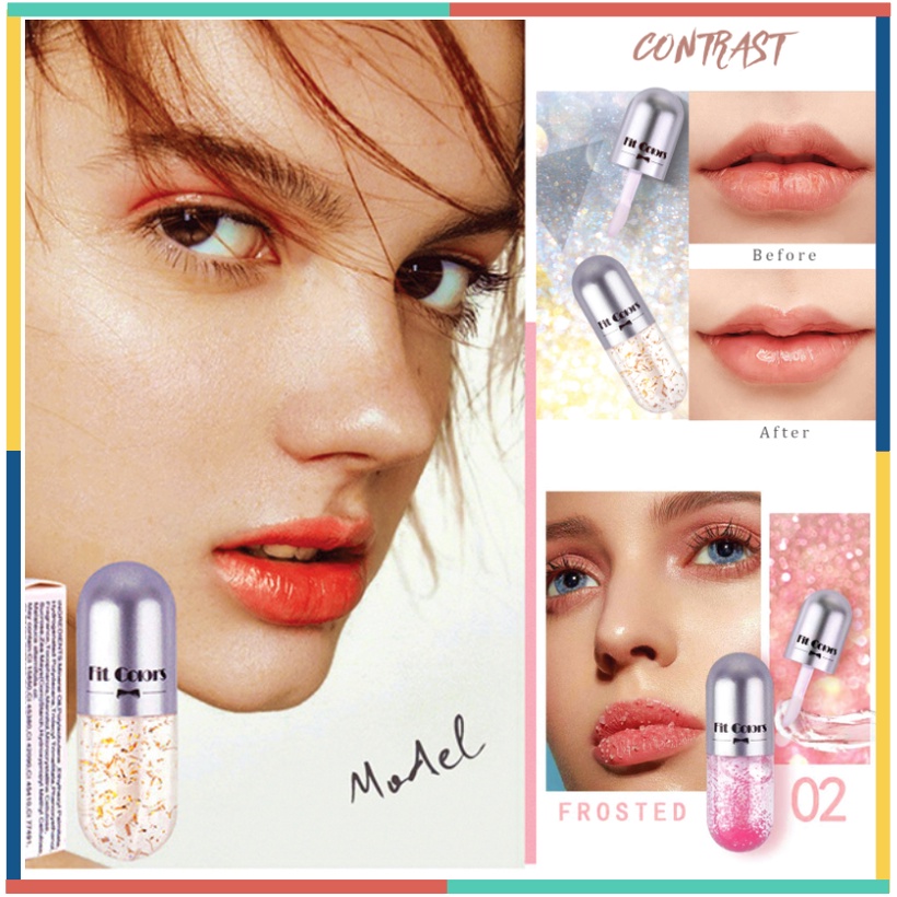 FIT COLORS Capsule Lip Balm Glitter Lip Oil Moisturising Lips Pelembab Bibir XX047