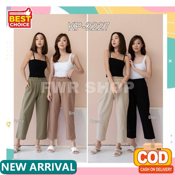 Celana Wanita Kekinian Kain Mount Bukan Jeans Ukuran Xl.Warna Maroon Celana Kain Wanita Korea Cod Oo