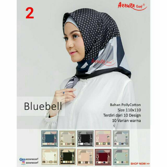 NEW ARRIVAL GROSIR 10PCS JILBAB HIJAB Segiempat Bluebell Azzura scraff Polycotton Voal Square bella