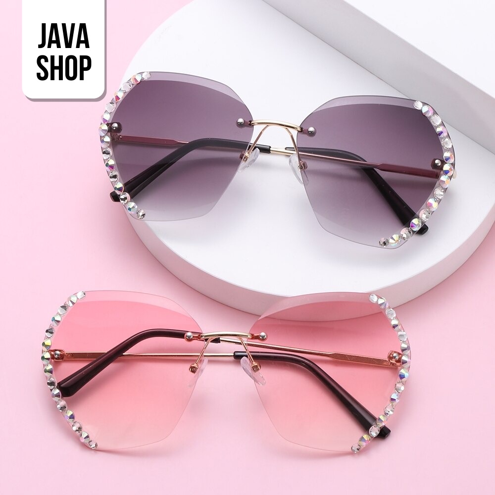 JAVASHOP Kacamata Wanita Diamond Bling Fashion Sunglasses