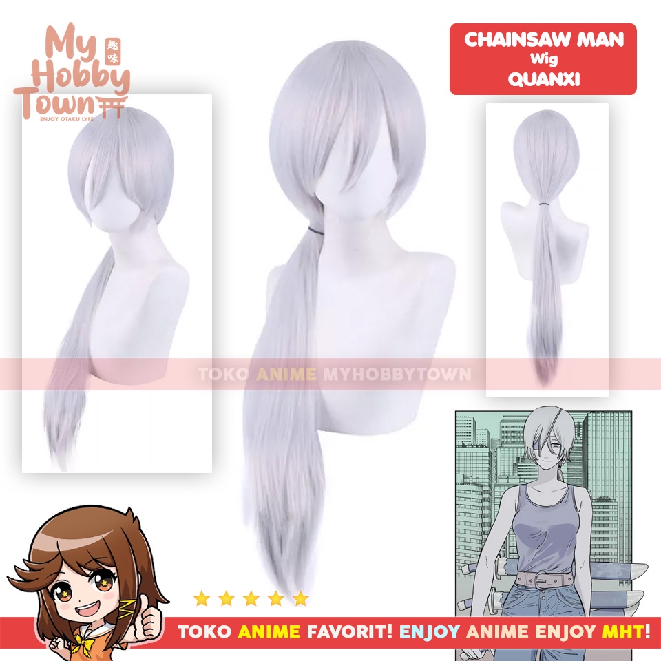 Rambut Palsu Wig Cosplay Anime Chainsaw Man : Quanxi