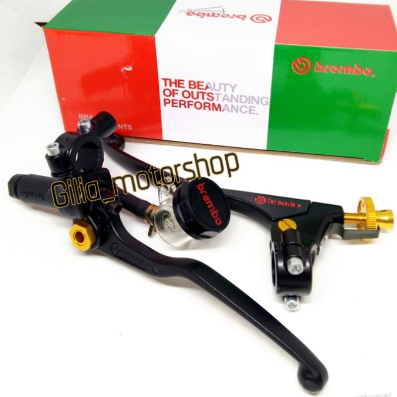 Handle Master Rem klasik Classic Plus Tabung Master Rem Classic Satu Set kiri kanan Racing Ring Gold Universal Motor Beat Vario satria dll