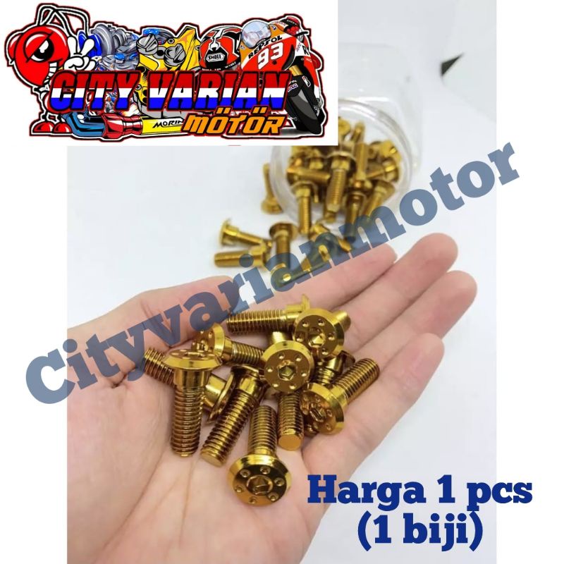 Baut Disc Cakram Piringan Honda Probolt Universal harga satuan 1 pcs Gold