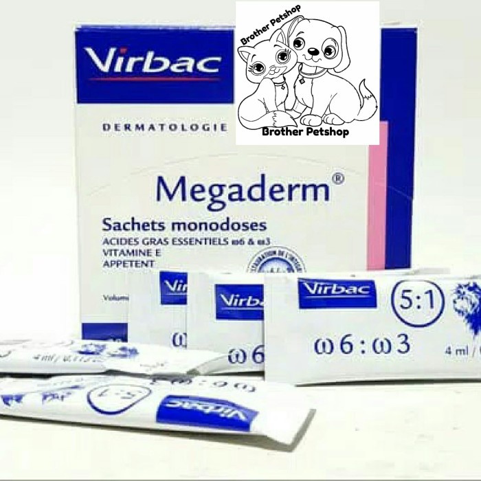 ds014f Virbac Megaderm - Vitamin Bulu & Kulit Kucing Anjing - Megaderm Sachet Xsd20C1