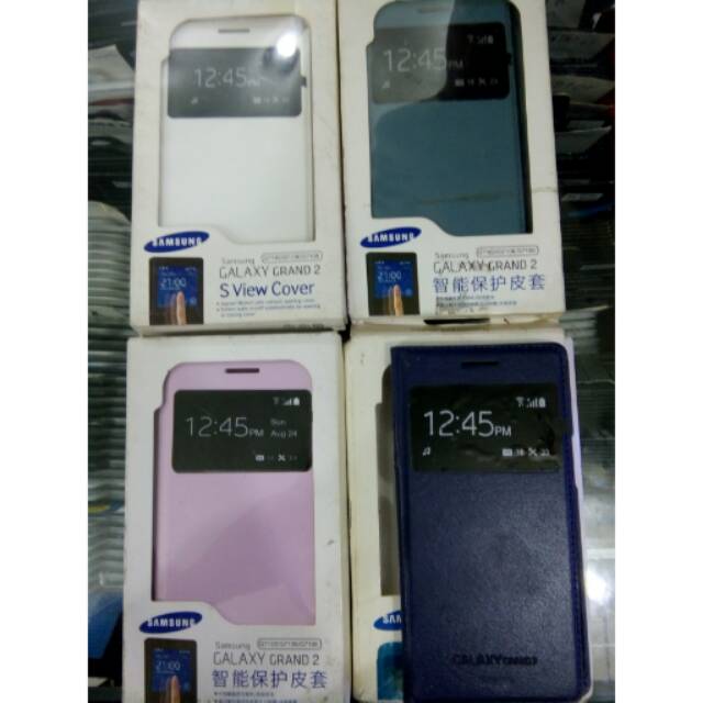 Flipcover kulit samsung grand 2 (auto lock)