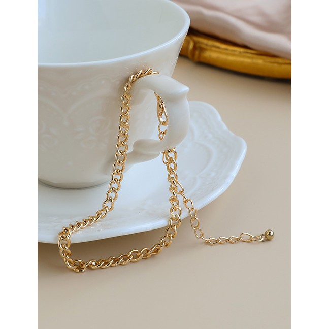 LRC Gelang Tangan Fashion Golden Alloy Chain Butterfly Bracelet Set P16557