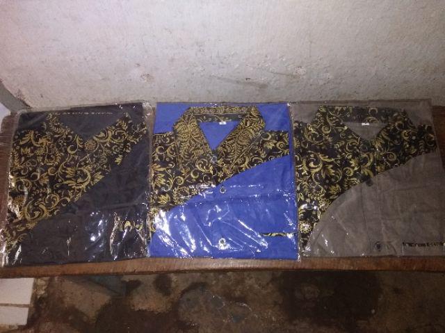 Distro Batik Hrb026 Kenongo Kemeja Tosca Pende Pekalongan Padi M L Xl Sogan Tulis Halus Kemeja Batik