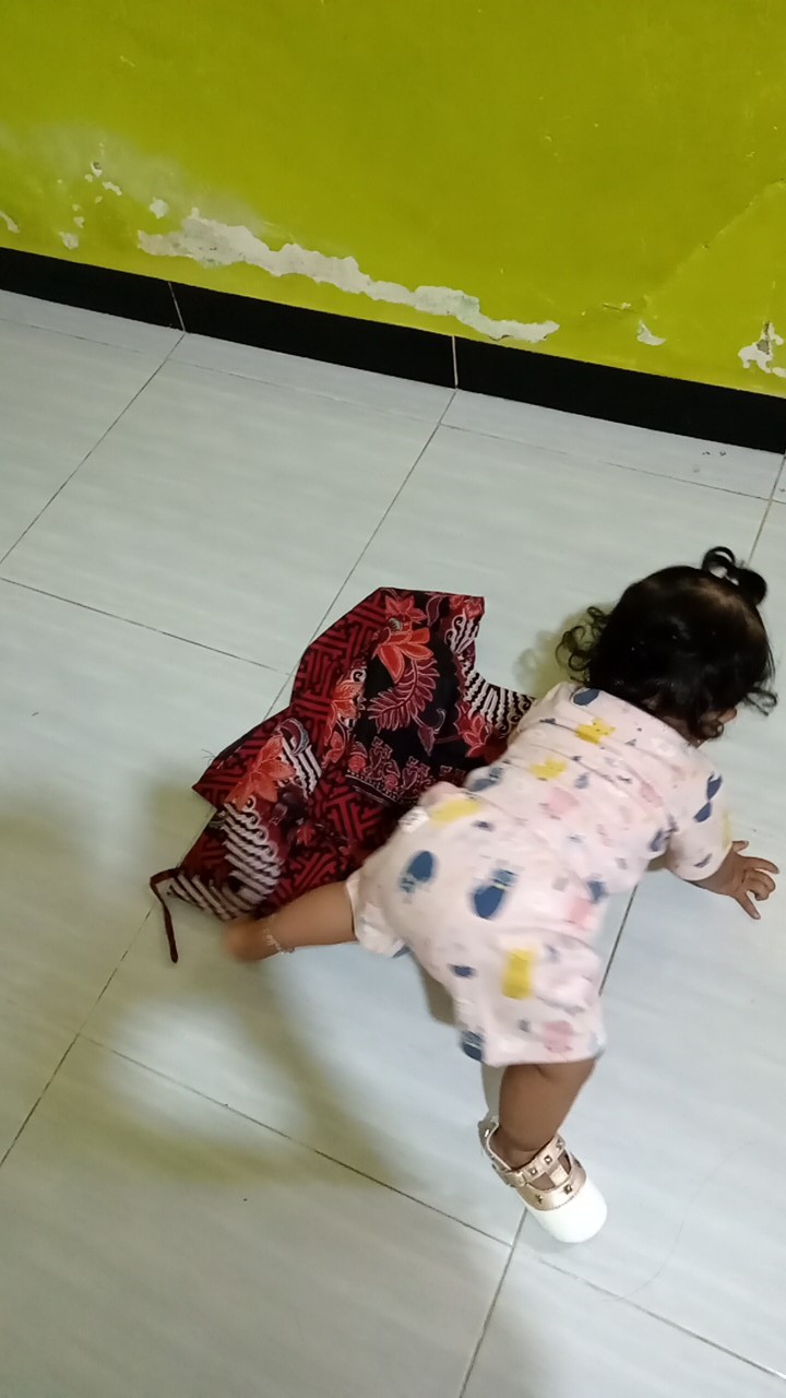 Batik Couple Keluarga Sania Ruffle Ori Ndoro Jowi Dnt Motif Pagar Bunga Merah