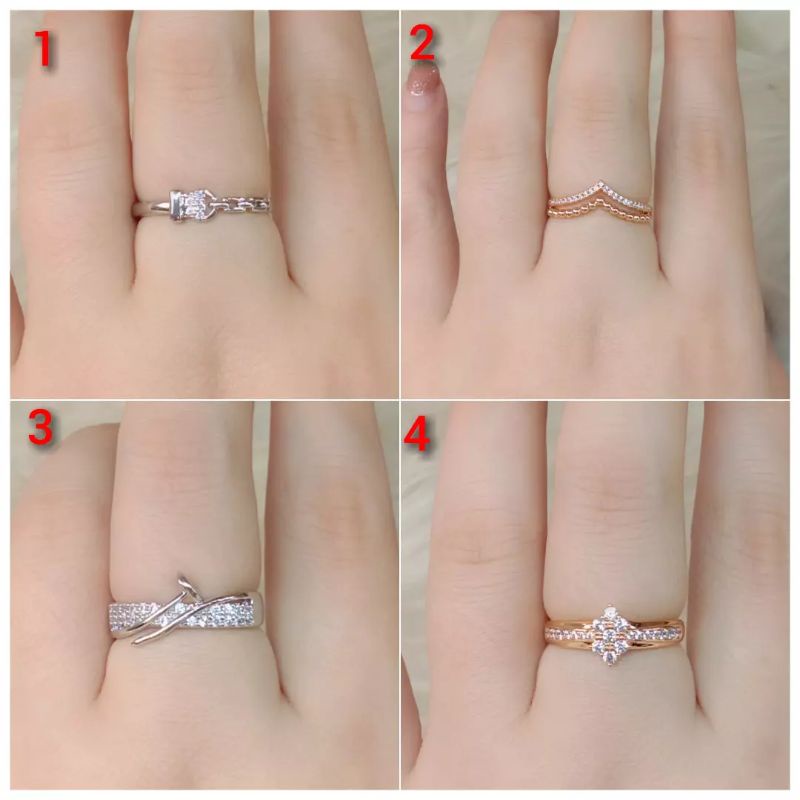 Cincin Titanium Wanita Anti Karat, Anti Alergi, MEWAH &amp; ELEGAN, Tahan lama, Bahan Premium, Jamin 100% Kualitasnya, COD Gratis Ongkir, Cincin Wanita, Cincin lapis emas, Perhiasan Cincin Aksesoris Wanita, Pilih satu dari 4 variasi