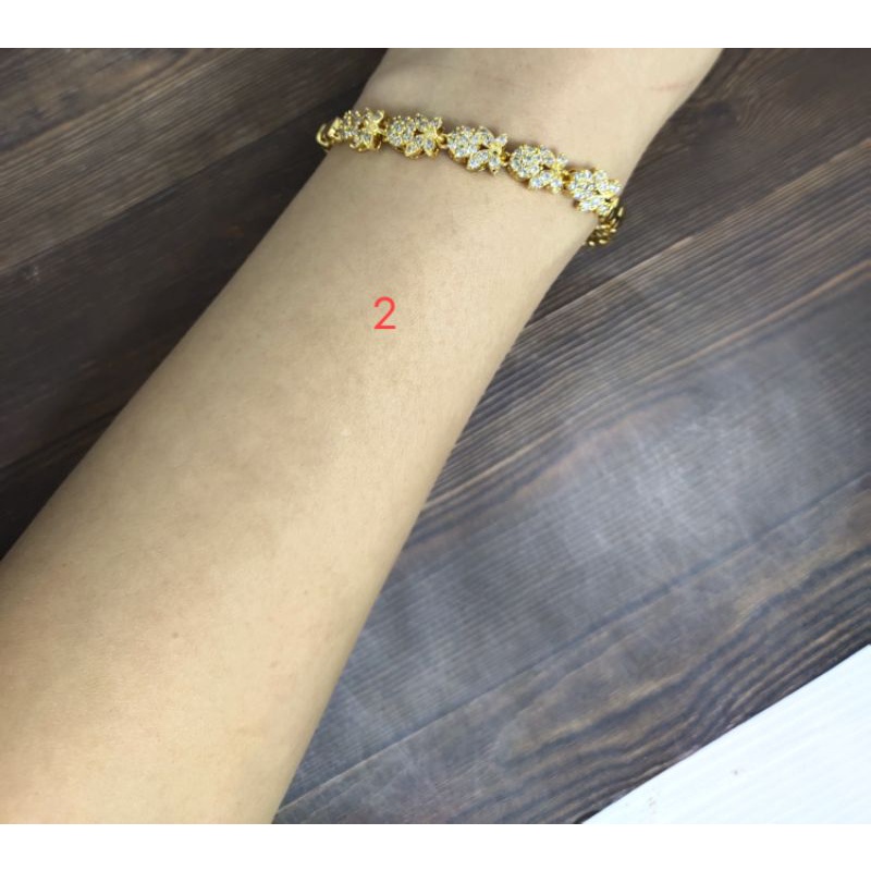 Fifi Fashion Gelang Model Berlian Bling Bling Model Perhiasan Lapis emas 28#