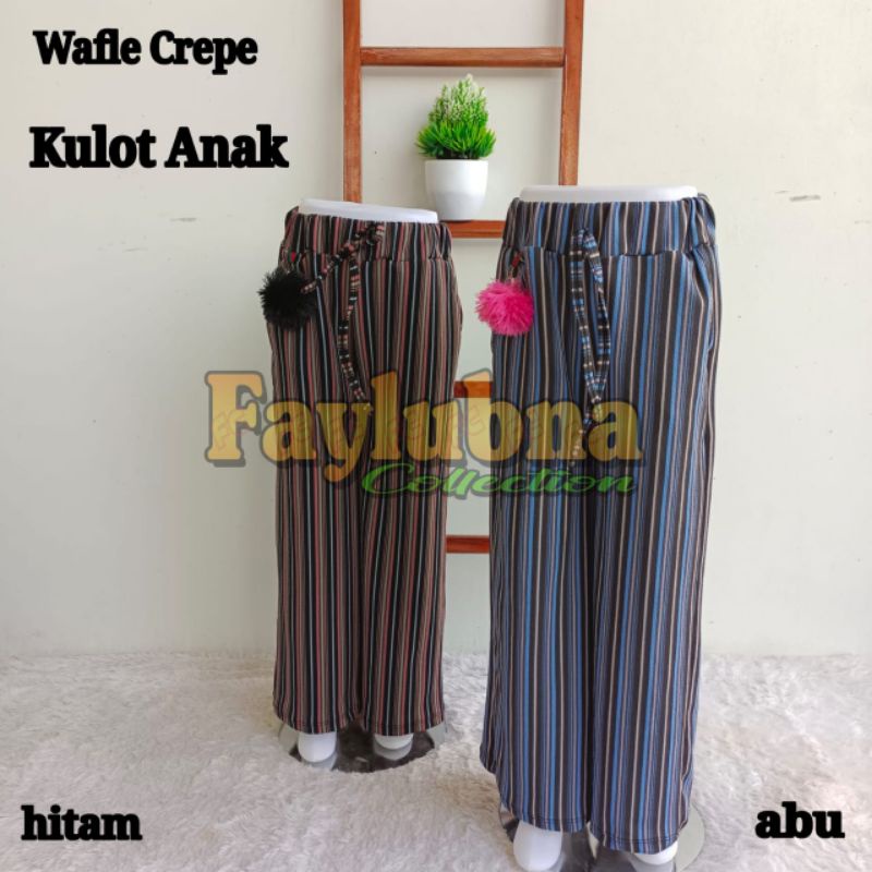 Kulot Anak Wafle Crepe 4-13 Tahun / Celana Kulot Anak Perempuan / Bawahan Anak / Kulot Crepe Anak / Celana Kulot Anak Perempun