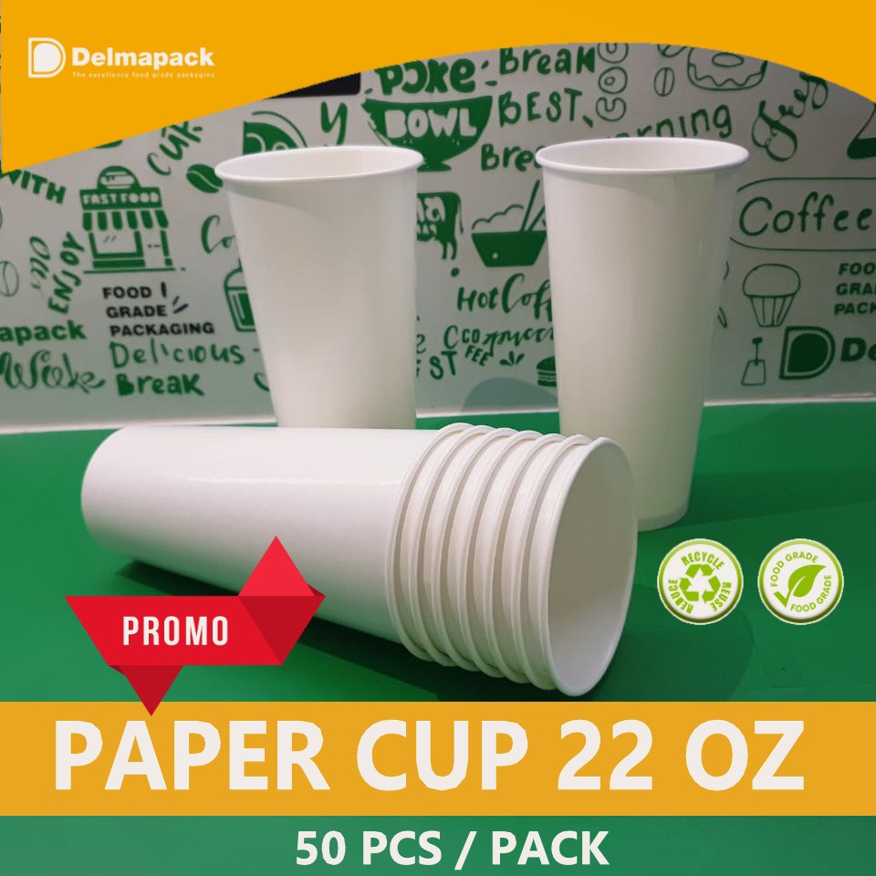 Jual Papercup 22oz Paper Cup 22 oz Cold Cup , Ice, Gelas Kertas - 50pcs ...