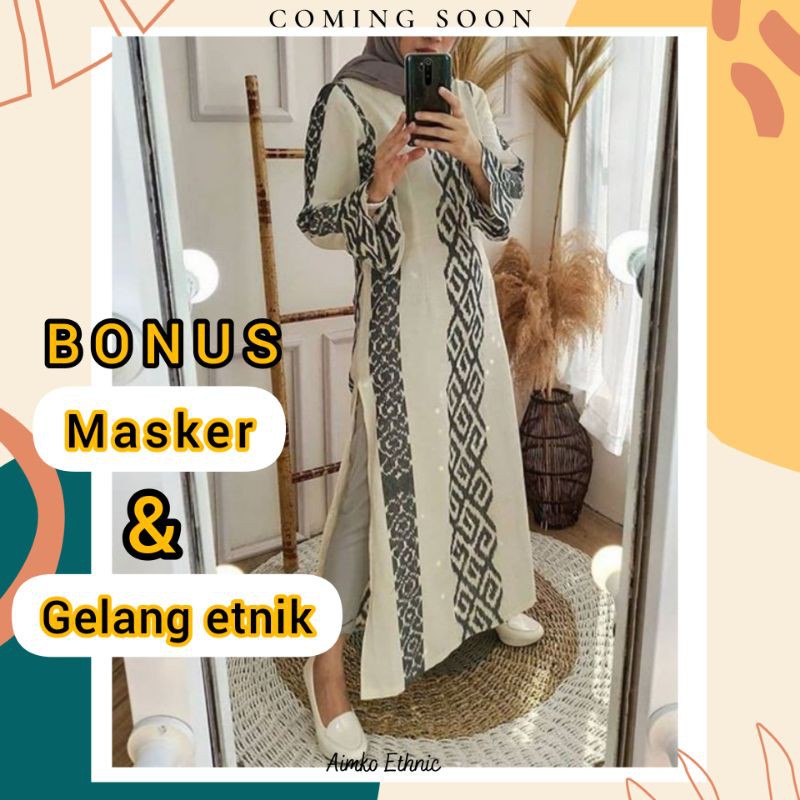gamis etnik gamis tenun baju kondangan dress tenun dress etnik tenun asli model terbaru READY
