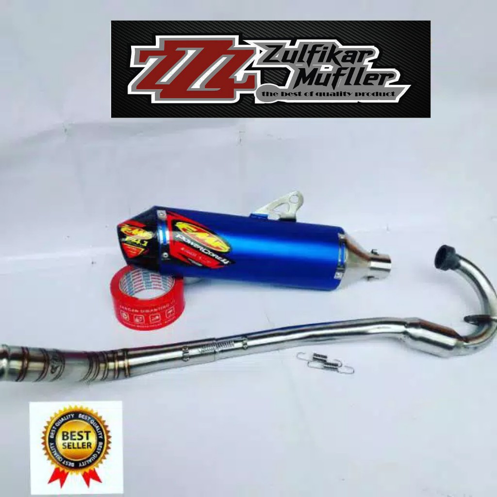 KNALPOT RACING FMF F4 POWER CORE Biru untuk KLX, KLX BF, CRF, D'TRACKER, WR155