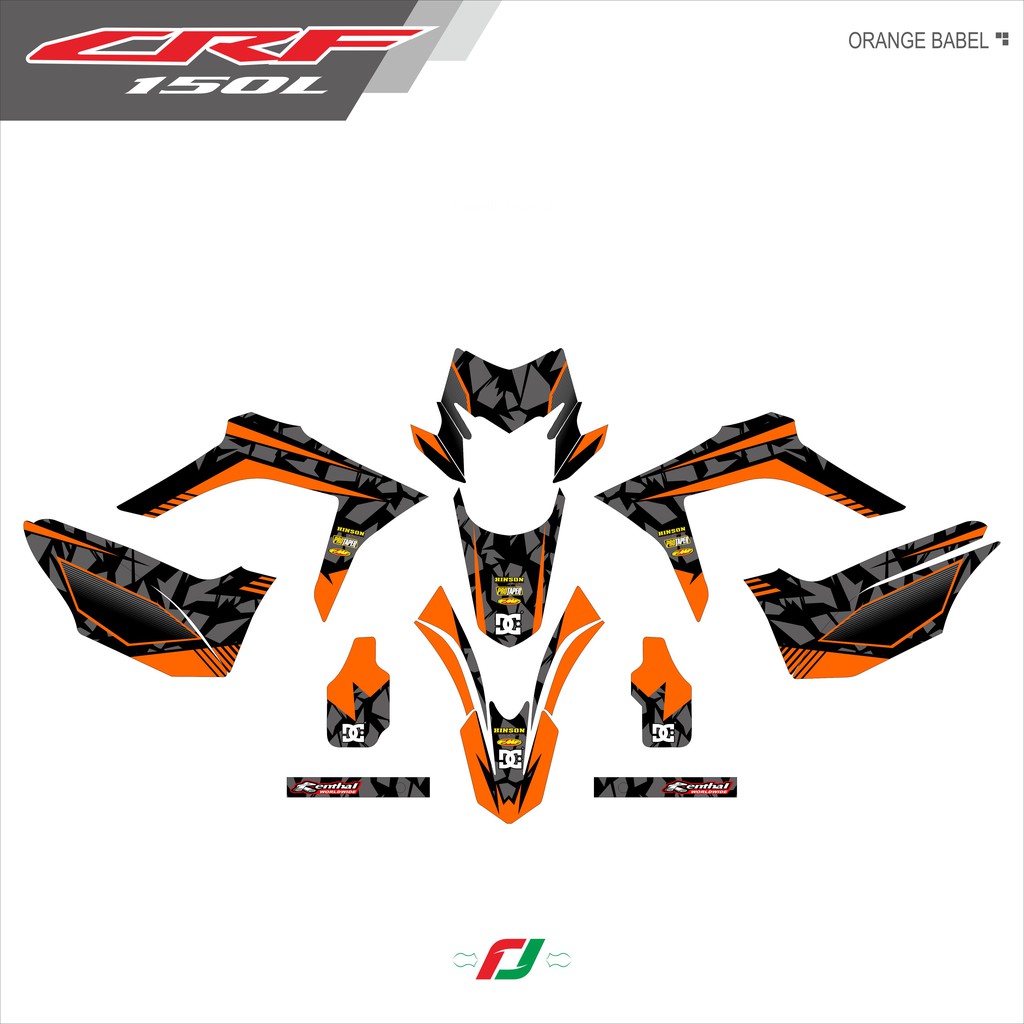 DECAL HONDA CRF 150 2017 - ORANGE babel