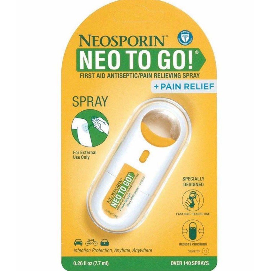 Neosporin, + Pain Relief, Neo To Go, First Aid Antiseptic/Pain Relieving Spray