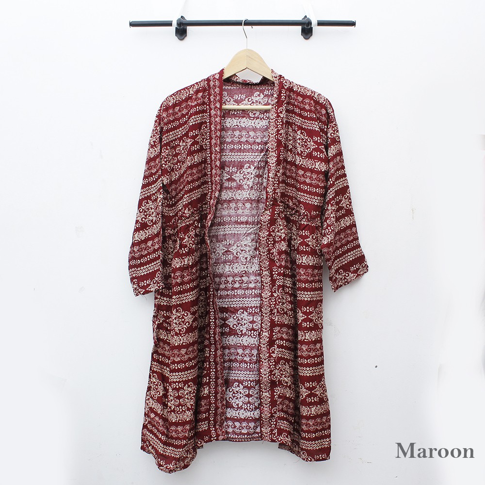 JakartaFashion - kardigan batik panjang selutut cardigan tribal muslim bahan katun etnic bahan adem