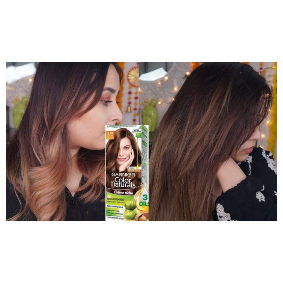 Garnier Color 5.32 Naturals Crime Riche Caramel Brown Cat Rambut Coklat Karamel