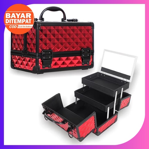 Promo Kotak Kosmetik Cermin /Make Up Box /beauty case /make up box 25x17x17cm KZT-B1603