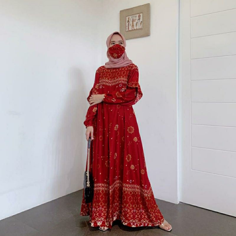 Viula dress printing by Dewihijab Apparel | SIZE XS S M L XL XXL XXXL