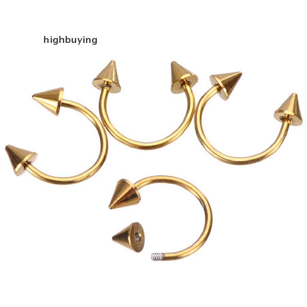 Hbid 1pc Anting Tindik Hidung / Bibir / Tubuh Bentuk Tapal Kuda Bahan Stainless Steel