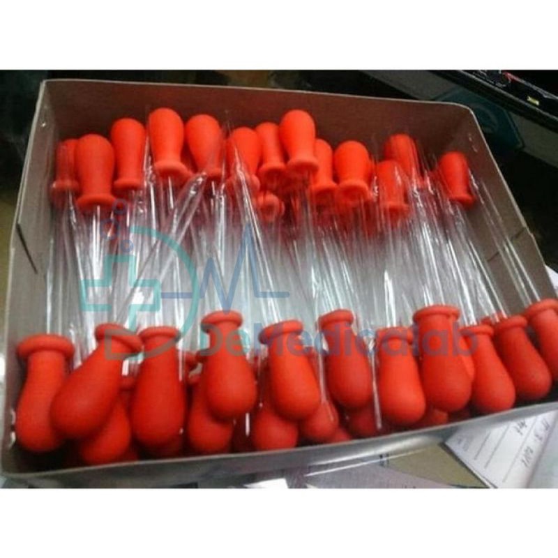 Pipet Tetes Pendek Dot Merah Pipet Tetes Kaca Kuning 9 Laboratorium Panjang 9 cm