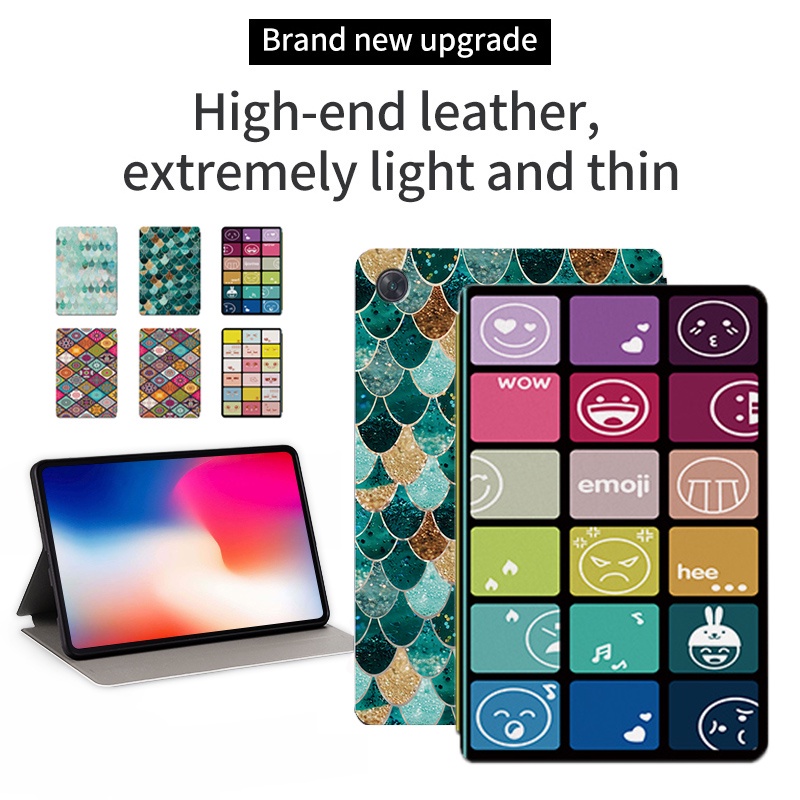 Untuk Oppo Pad Air (2022) 10.36 &quot;OPD2102 X21N2 Fashion Tablet Perlindungan Case Flip Book Fancy Color Lattice PU Leather Stand Cover