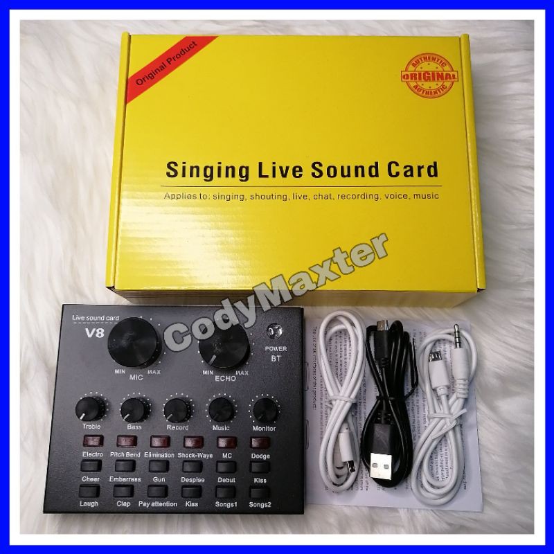 Sound card V8 Mixer Bluetooth SoundCard V8 Audio USB External Soundcard