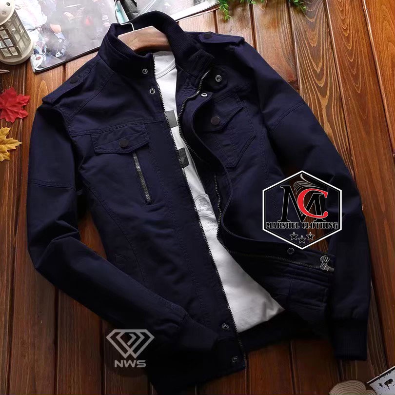 RCL - Jaket Bomber Pria Classik - Jaket Bomber Klasik Kanvas Tersedia 6 Warna - Jaket Motor