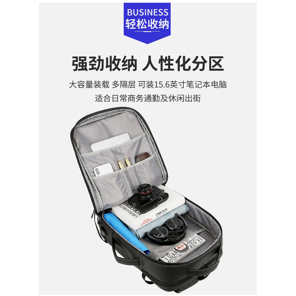 Tas Backpack Tas Laptop Ransel Laptop 15.6 USB Vertical Horizontal 3D Waterproof Tas Pria