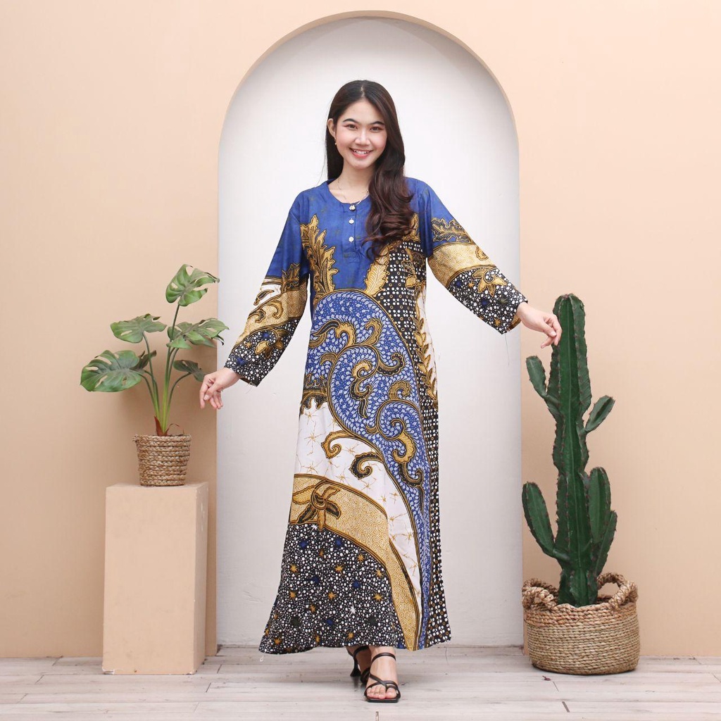 Longdres Batik SAFARA Daster Panjang Busui Batik Terbaru By Grosir Daster