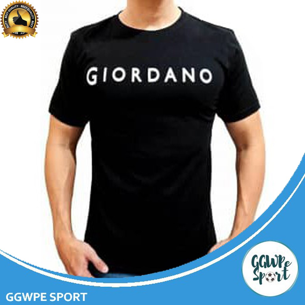 Kaos Distro Giordano Hitam &amp; Putih Pendek Kekinian Katun Combed 30S Kualitas Terbaik Edisi Terbatas