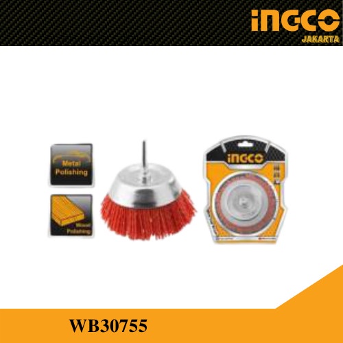 Mata Bor Sikat Nilon 3&quot;/ Sikat Mangkok /Nylon Cup Brush INGCO WB30755