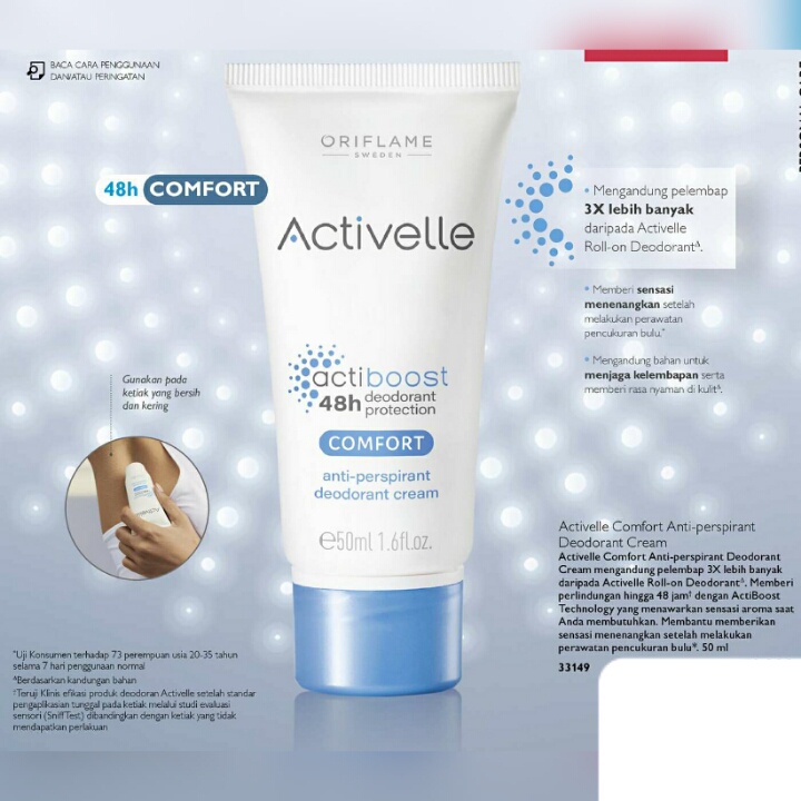001. ActivelleComfort Anti-perspirant Deodorant Cream Comfort Activelle deo deodoran krim promo sale