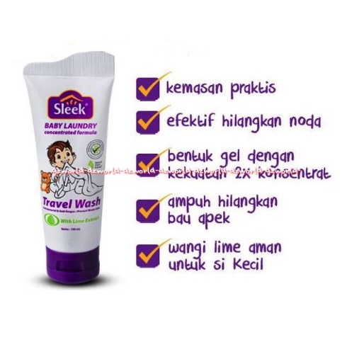 Sleek Baby Laundry 100ml Travel Wash Sabun Cuci Baju Pakaian Bayi Anak Saat Travelling Berpergian Sleekbaby Sleeks