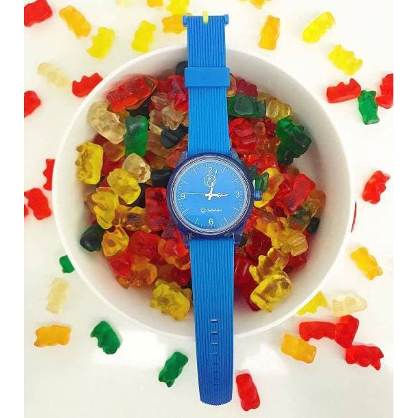 Q&Q QnQ QQ Smile Solar Jam Tangan Analog Karet RP10J008Y Original