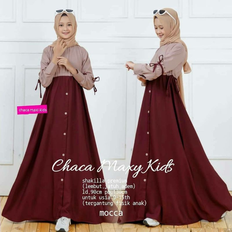Gamis anak tanggung Chaca Maxi kids/fashion muslim anak tanggung untuk 12 15 tahun