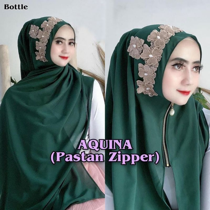 HIJAB PASTAN AQUINA ZIPPER BUNGA COCOK UNTUK PESTA-3