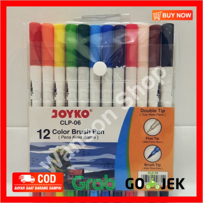 

(BISA COD) COLOR BRUSH PEN / PENA KUAS WARNA JOYKO CLP-06 12WARNA
