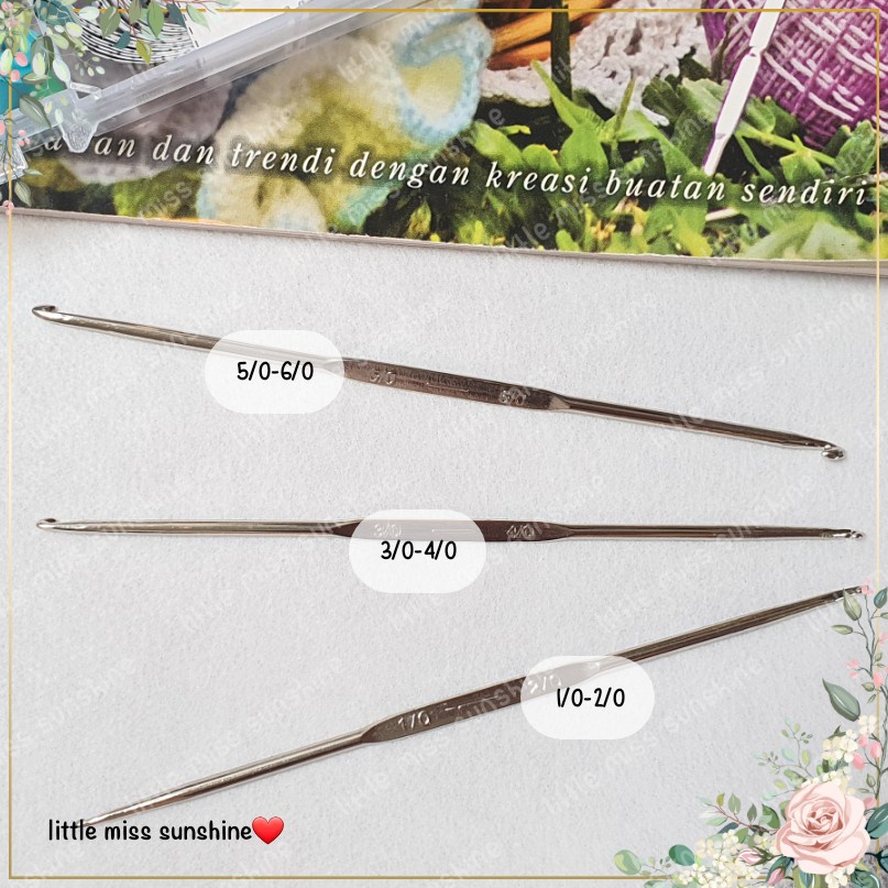 Jarum Hakpen Brand Rose Stich Crochet Stenlis High Quality double Size Rajut Merajut Seni Rajutan Ukuran Art Kerajinan Tangan Tugas Seni Ide Kreatif Creative Pastel Macaron Scrap Book Craft Crafting DIY Handcraft Kerajinan Little Miss Sunshine Malang