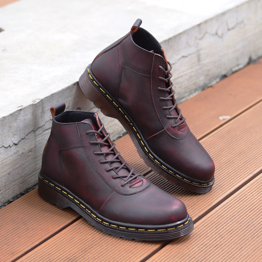 SVEND 02 SERIES ORIGINAL x GREATA Sepatu Kulit Sapi Asli Pria Boots Tali Casual Semi Formal Vintage Jalan Santai Main Hangout Kuliah Kerja Kantor Boot Model Docmart Classic Genuine Leather Shoes Motor Bikers Touring Footwear Keren Terbaru Kekinian 2 0.2