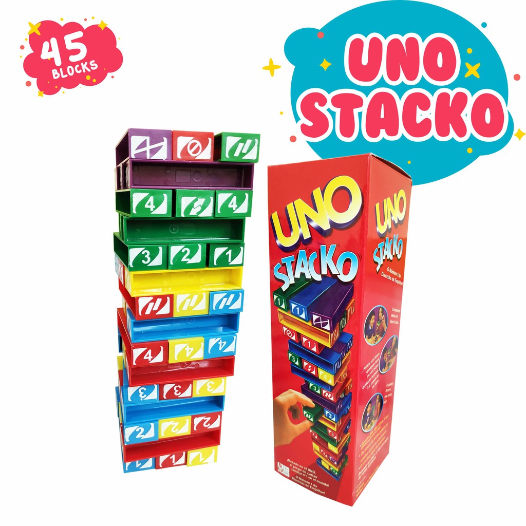 Promo Murah Mainan Edukasi Anak : Uno Stacko / Uno Stako Kayu Balok Susun Edukasi SNI Aman Unt Anak