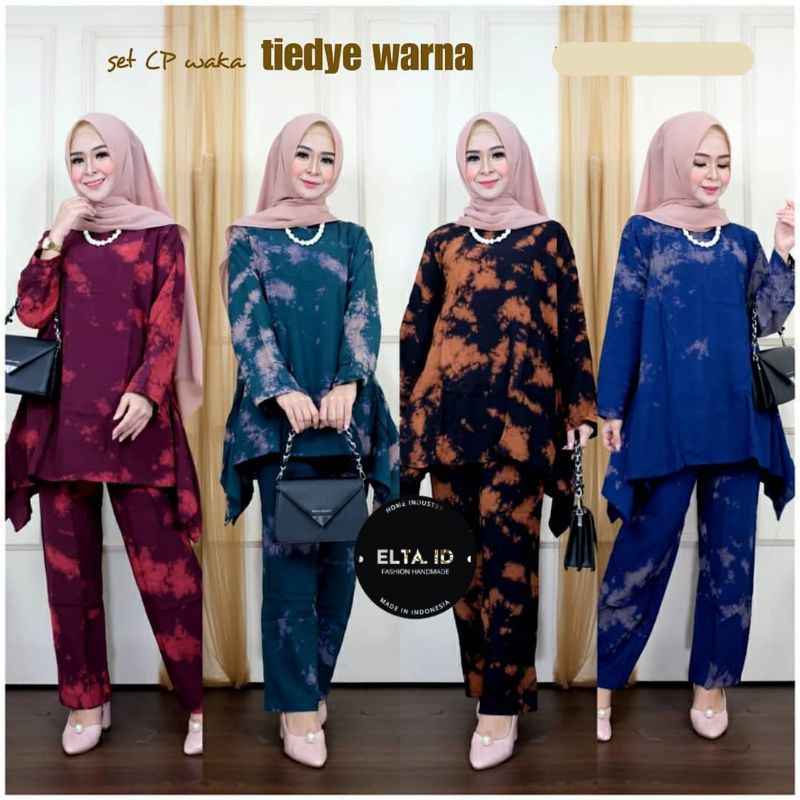 Setelan Set CP Waka Tie Dye Warna Rayon Halus/TieDye/Tie Dye Set/Setelan Wanita/One Set#66